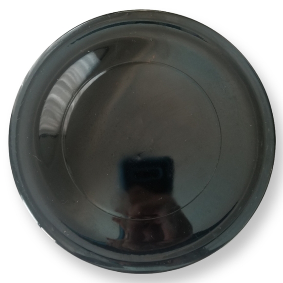 L.E. Smith Black Glass Greek Key Covered Bean Pot - Picture 5 of 5